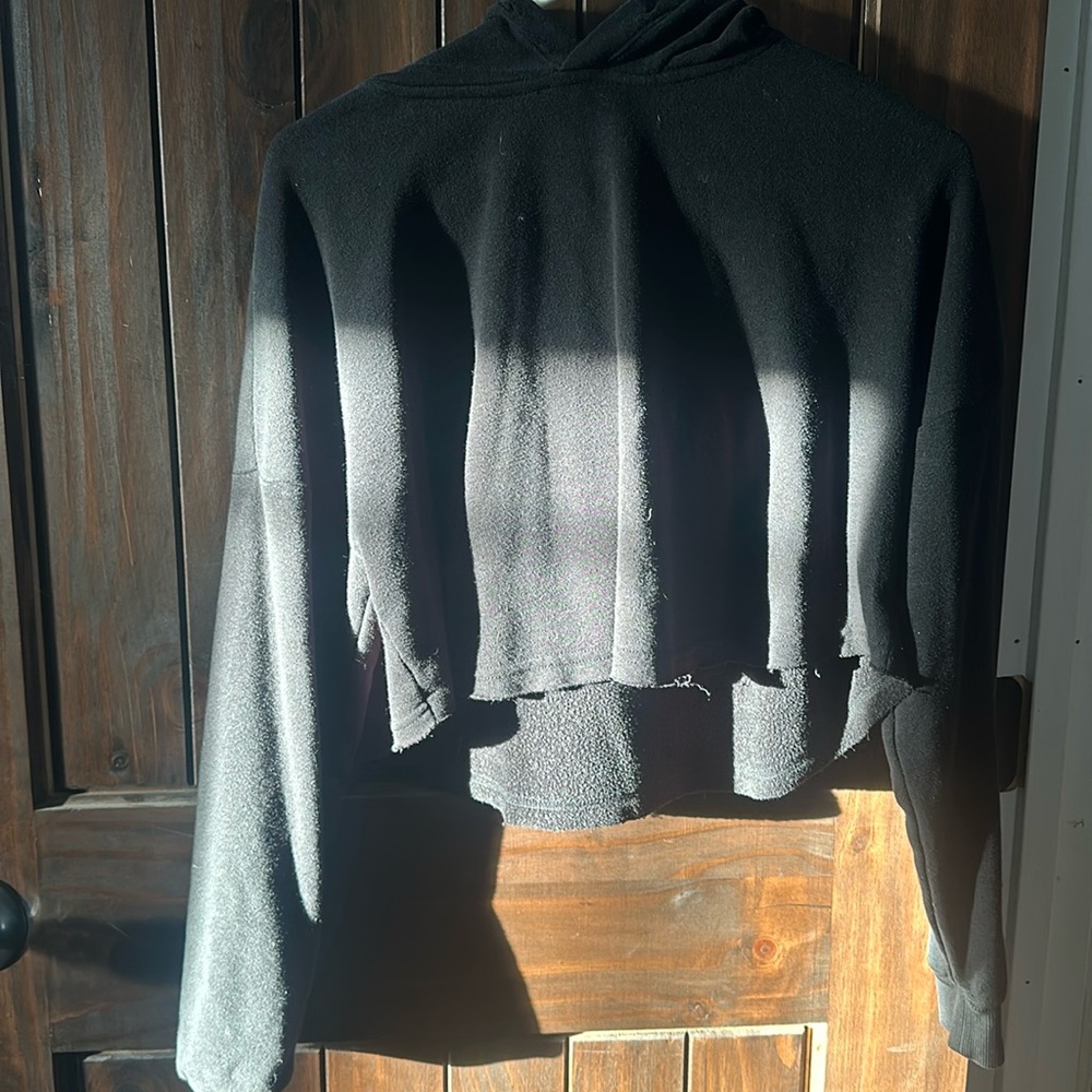 Cropped black hoodie